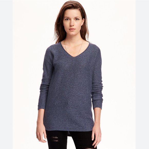 Old Navy Marled V-Neck Tunic Sweater in Marquee Moon szL - Picture 1 of 11